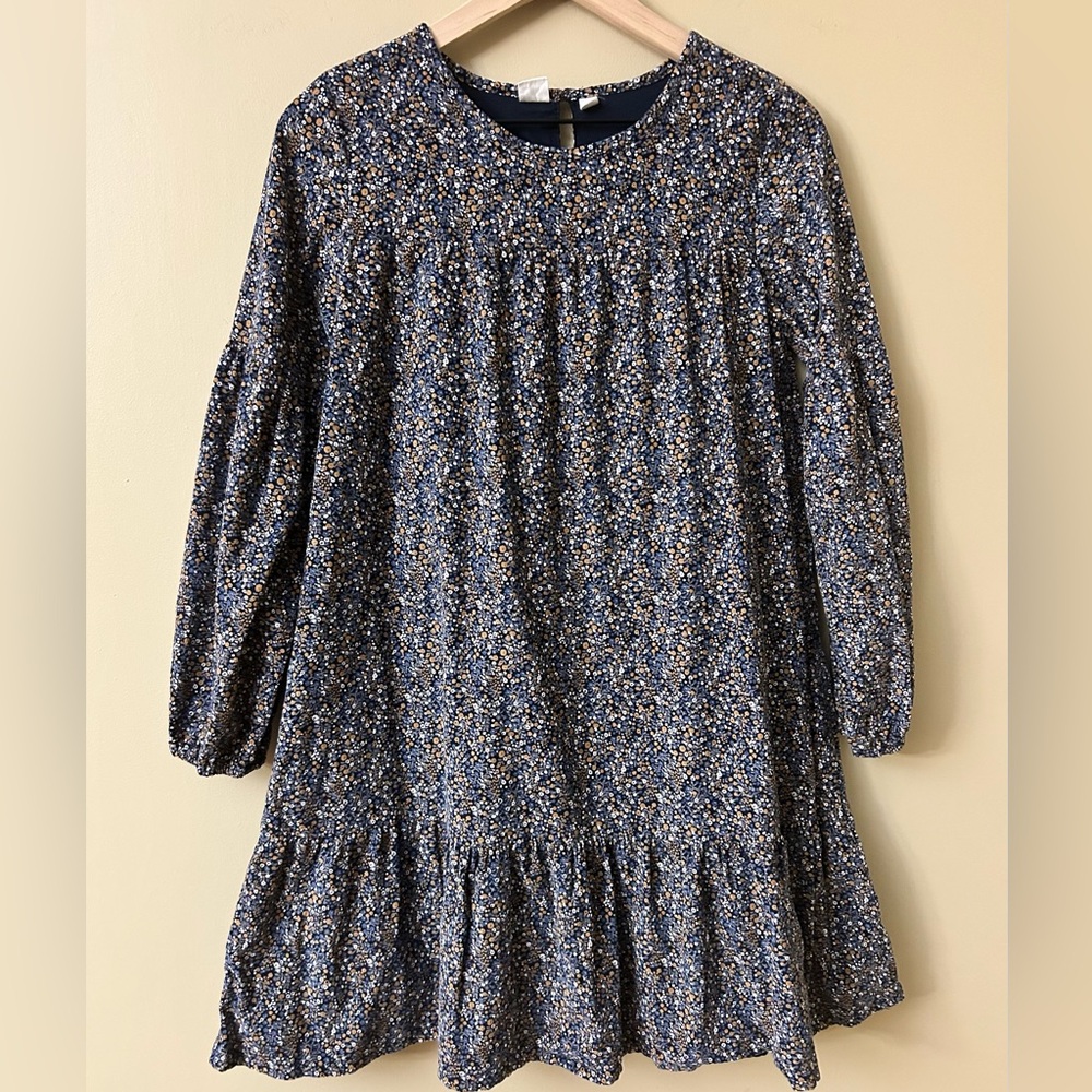 Gap Girls Floral Tiered Corduroy Smocked Dress - XXL - NICE